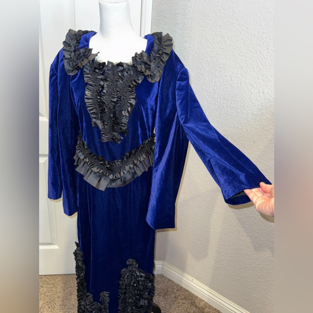 COMME DES GARÇONS Archival Trompe L’Oeil Velvet Ruffle Runway Dress - S - $2945